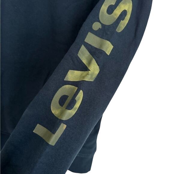 Levi’s Boys Large Blue Hoodie Sweatshirt Green Camo Pullover Kangaroo Pocket - Picture 7 of 8